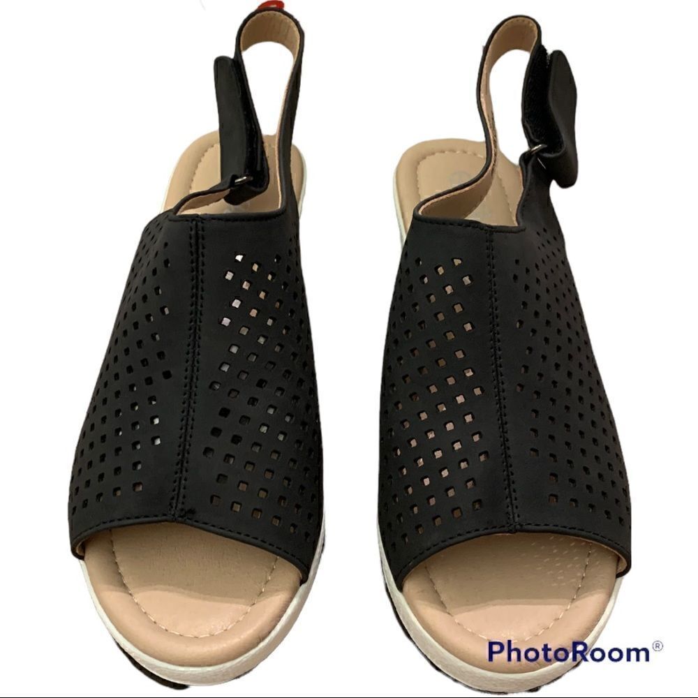 Jeossy Woman’s Platform Black sandal size 7